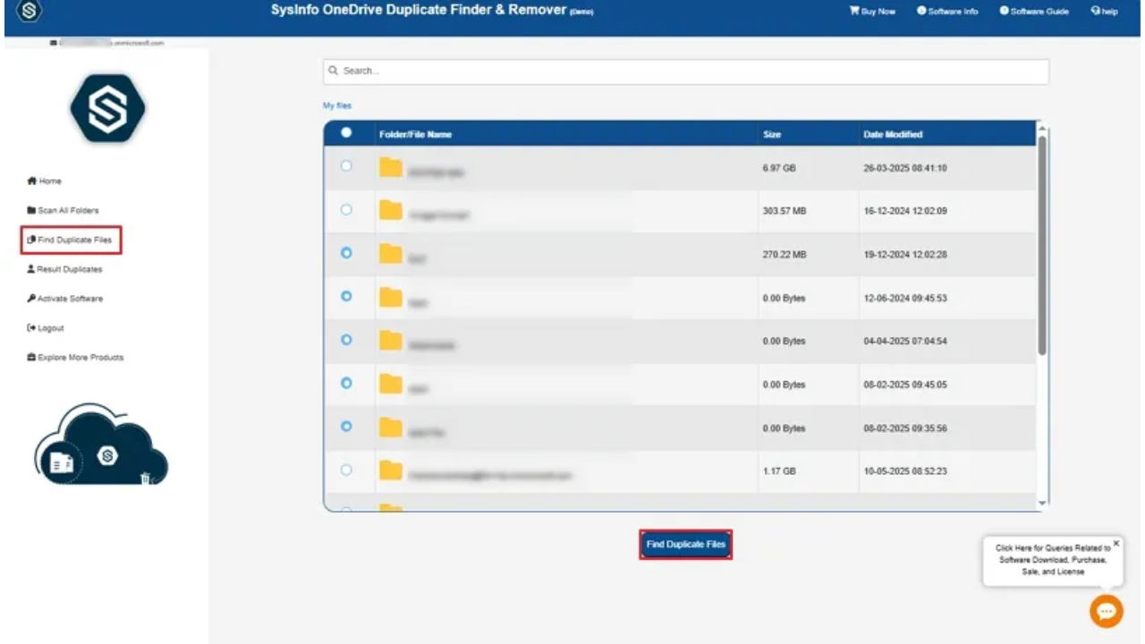 Snapshot 3 of Sysinfo OneDrive Duplicate File Finder Tool