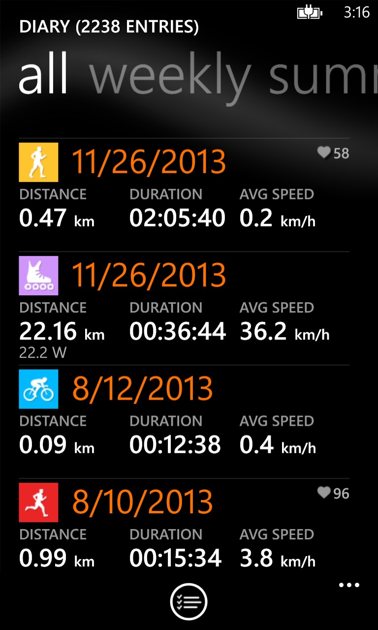 Sports Tracker for Windows 10 Mobile