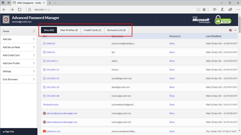 Advance Password Manager Screenshot