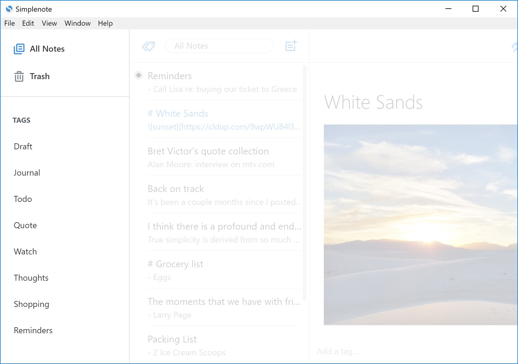 Simplenote Thumbnails 3