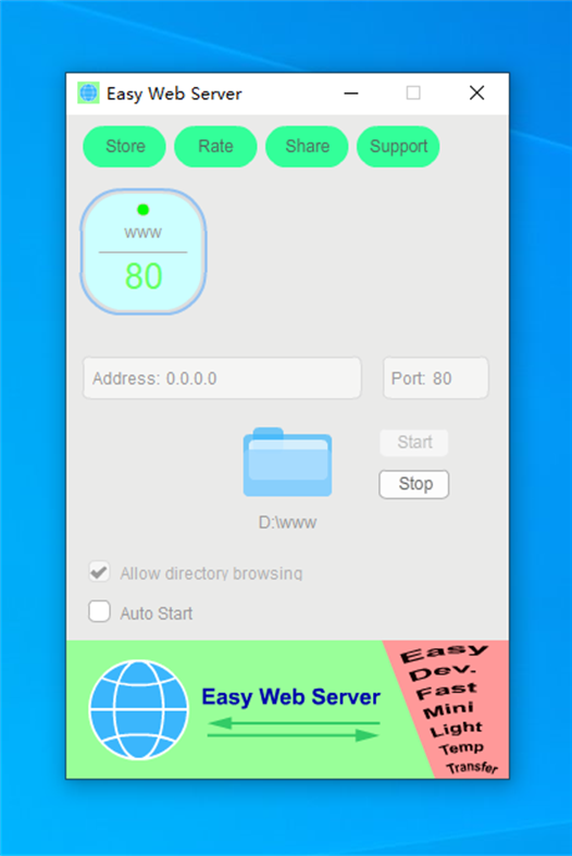 #2. Easy Web Server (Windows) By: ATGOX