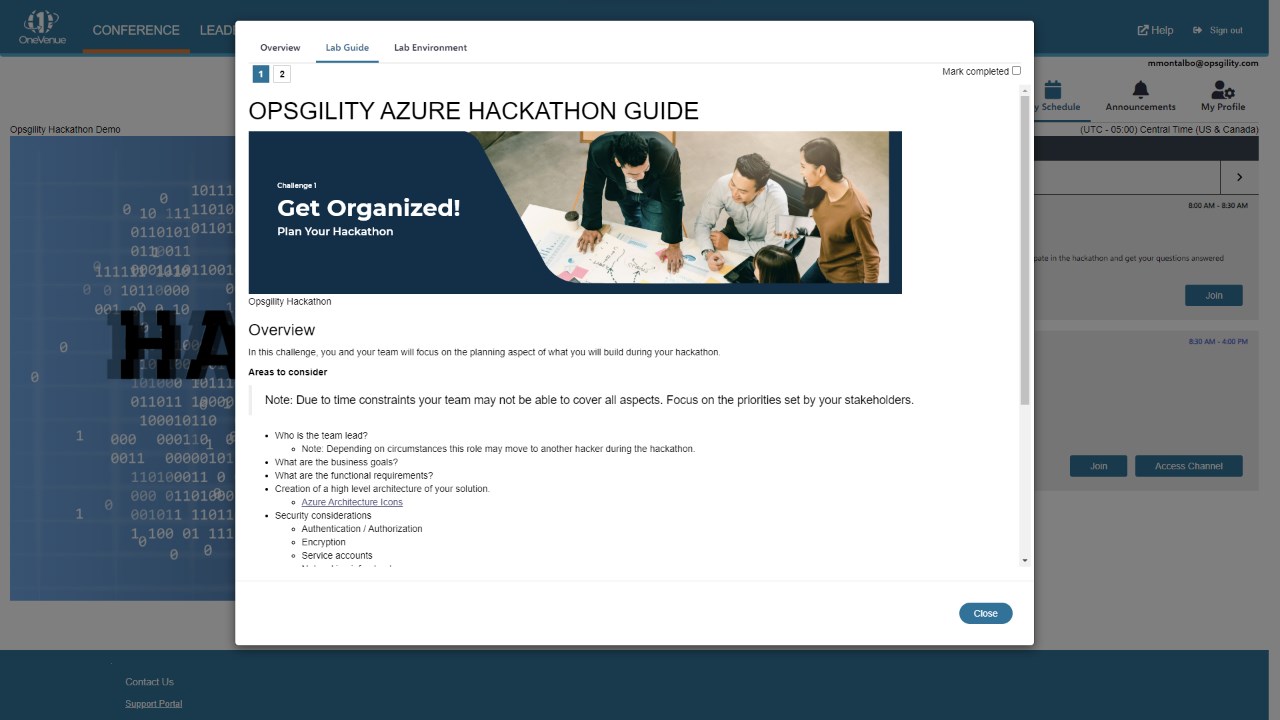 Snapshot 3 of Build and Modernize AI Applications Hackathon Hosted on OneVenue Virtual or In-person
