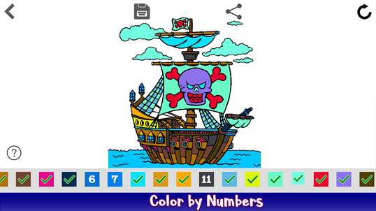 Pirates Color by Number - Coloring Book Pages screenshot 2