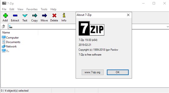 7-Zip file archiver screenshot 2