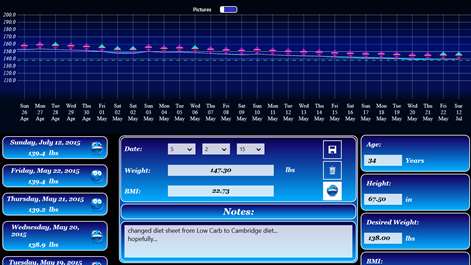 Weight Diary Screenshots 2