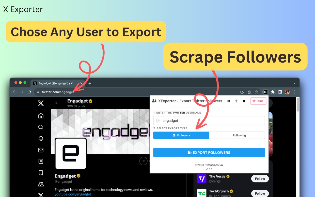 XExporter - Export Twitter Followers