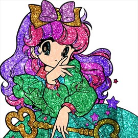 Anime Glitter Color By Number - Girls Coloring Book