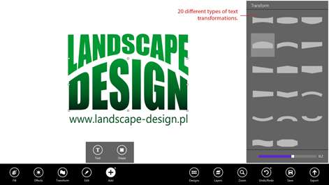 Capture d’écran : Apply various transformations to make your texts look unique.