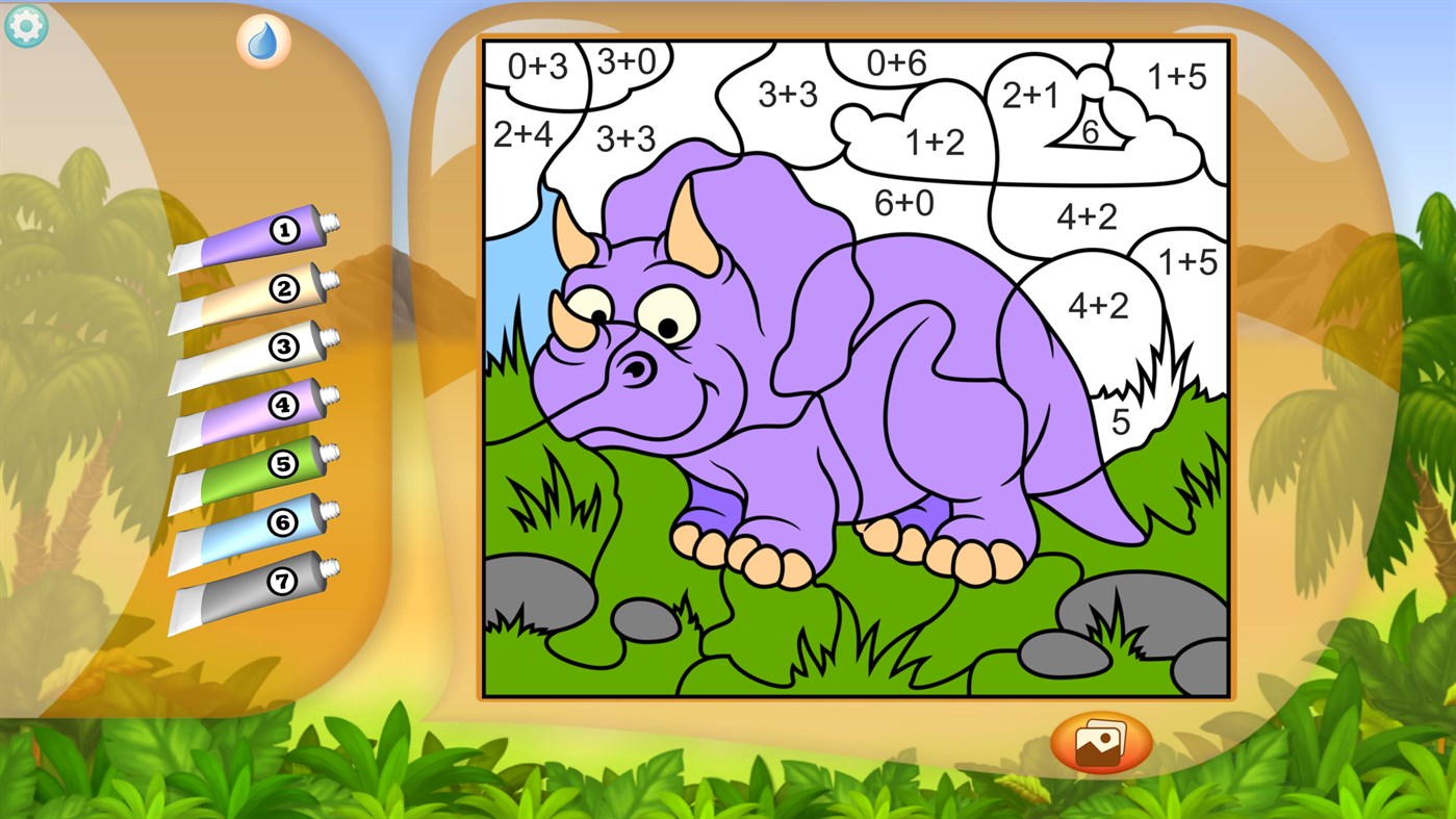 Раскраска по номерам динозавры для детей