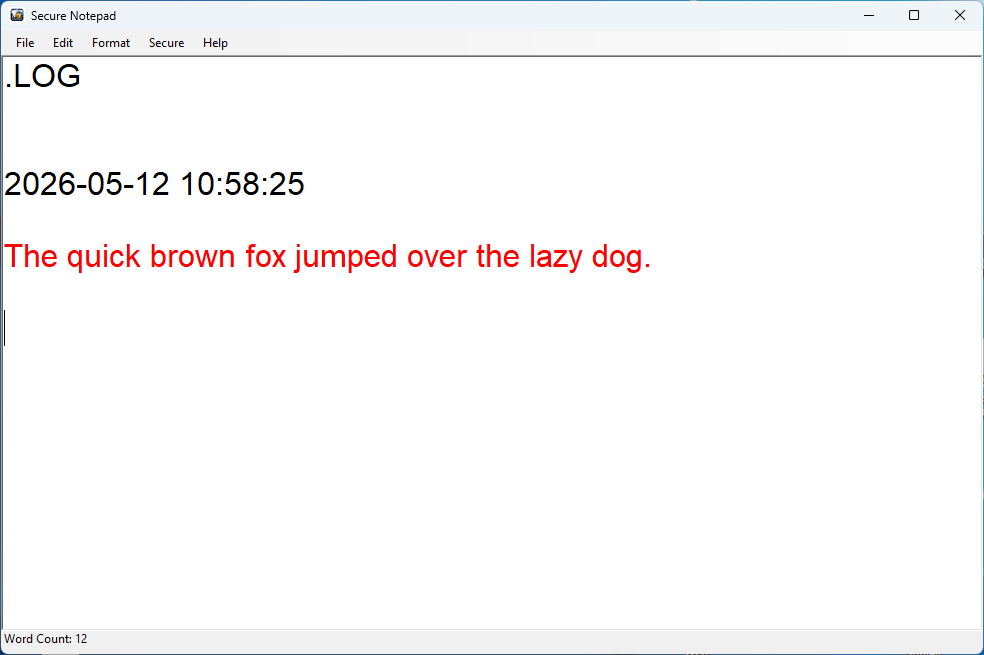 AES-256 Secure Notepad screenshot