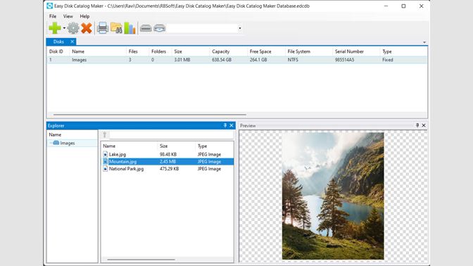 free disk catalog software windows 7