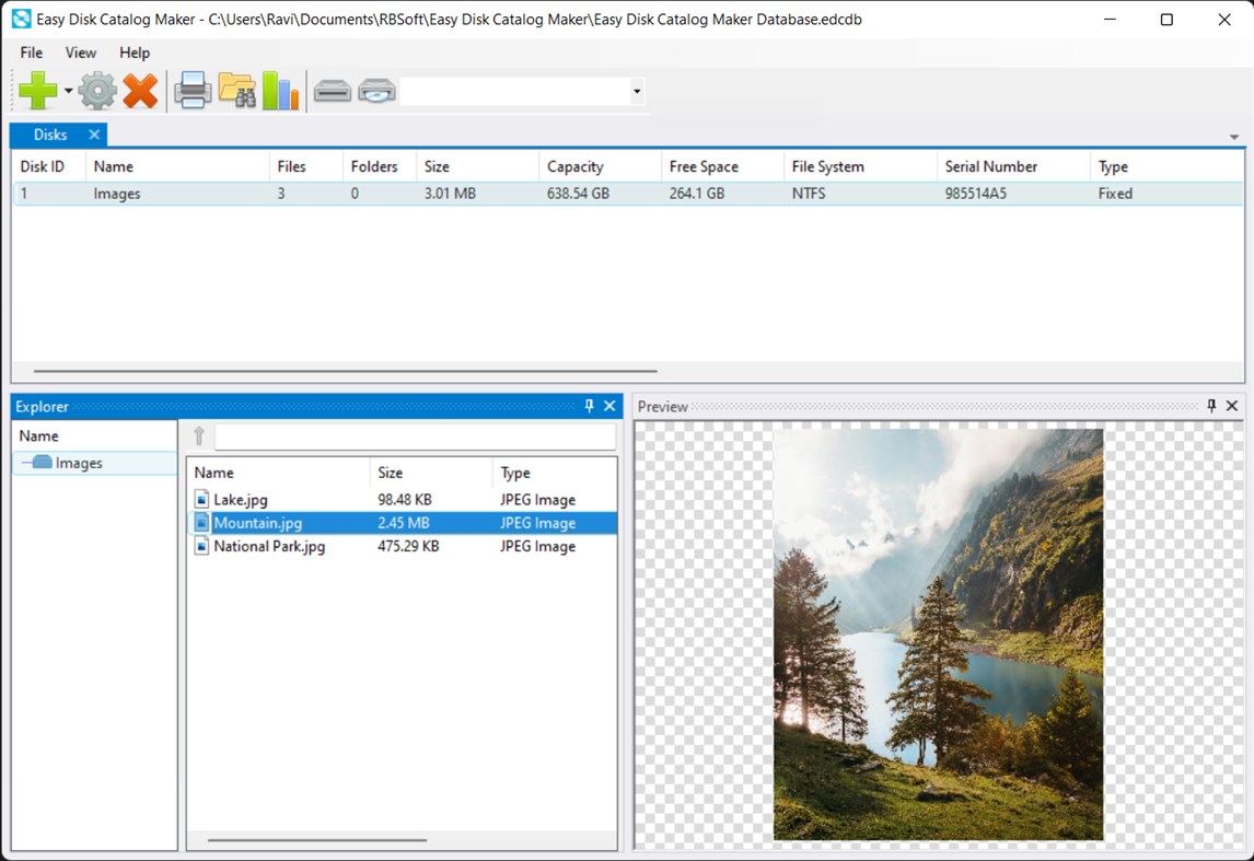 #9. Easy Disk Catalog Maker (Windows) Podle: RBSoft