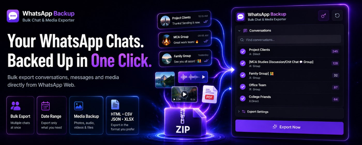 WhatsApp Bulk Chat Backup & Export
