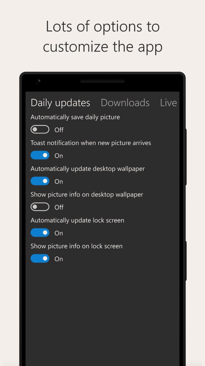 automatically download bing wallpaper on Dailypic For Windows 10