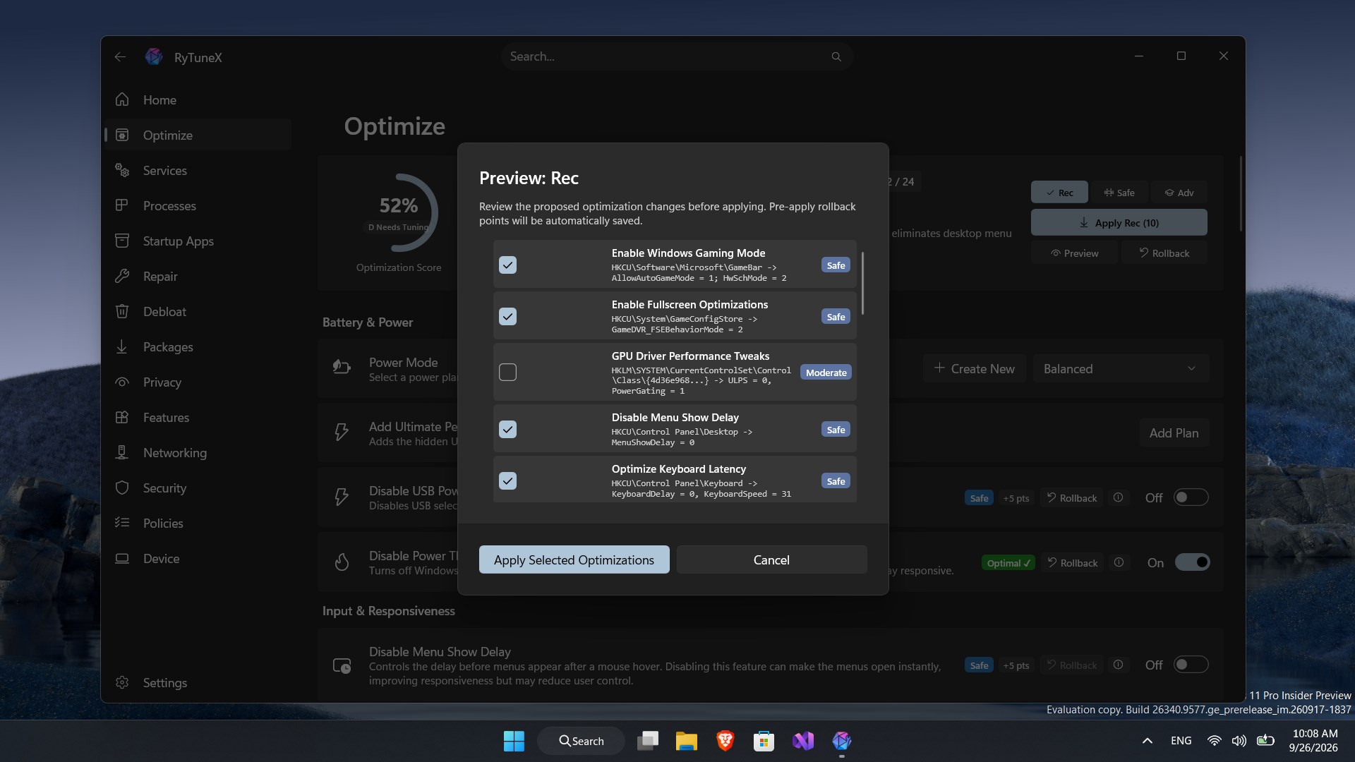 RyTuneX screenshot