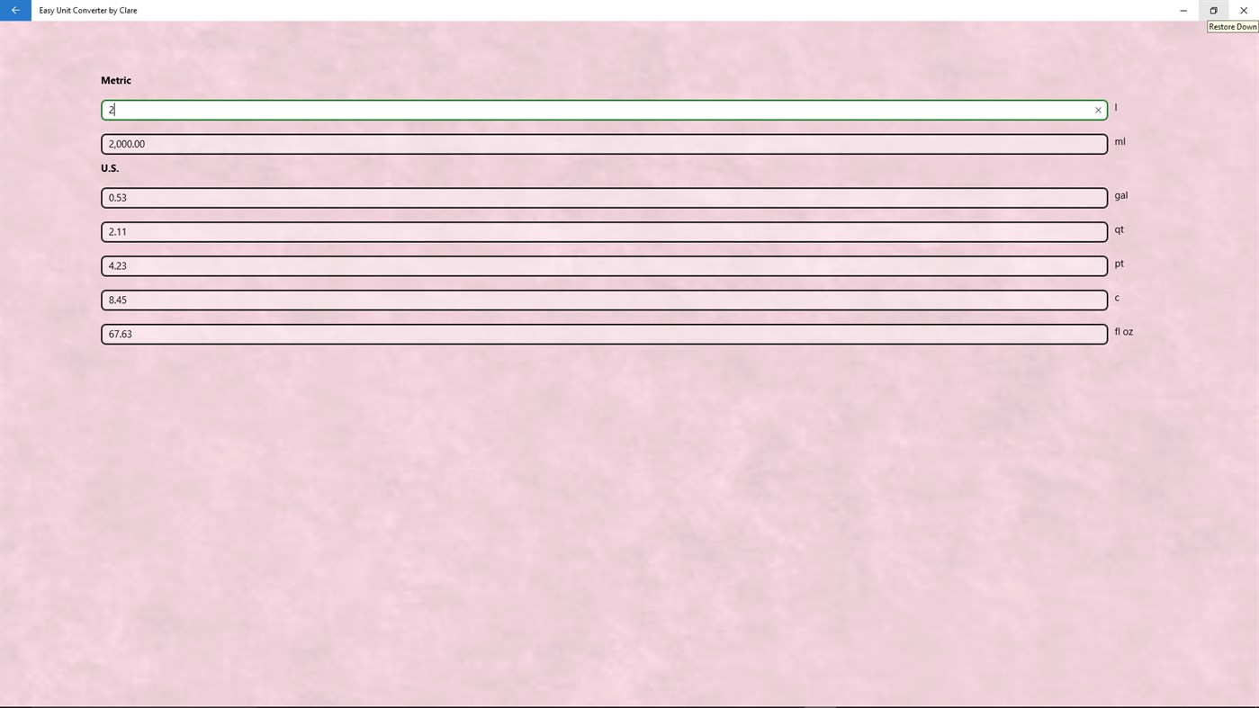 #5. Easy Unit Converter by Clare (Windows) 由: Clare Yan