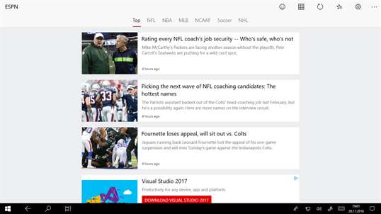 News Reader for ESPN screenshot 2