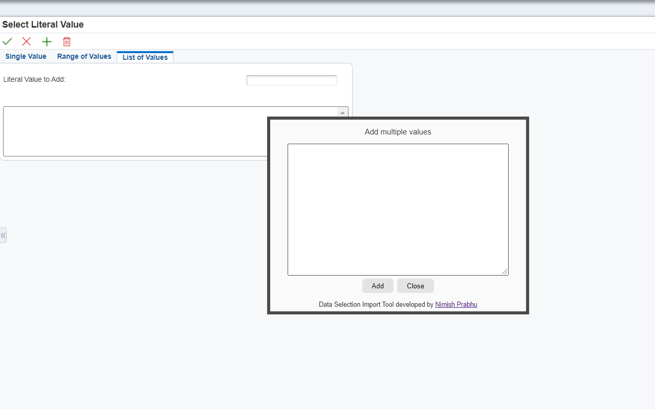 jde data selection import tool