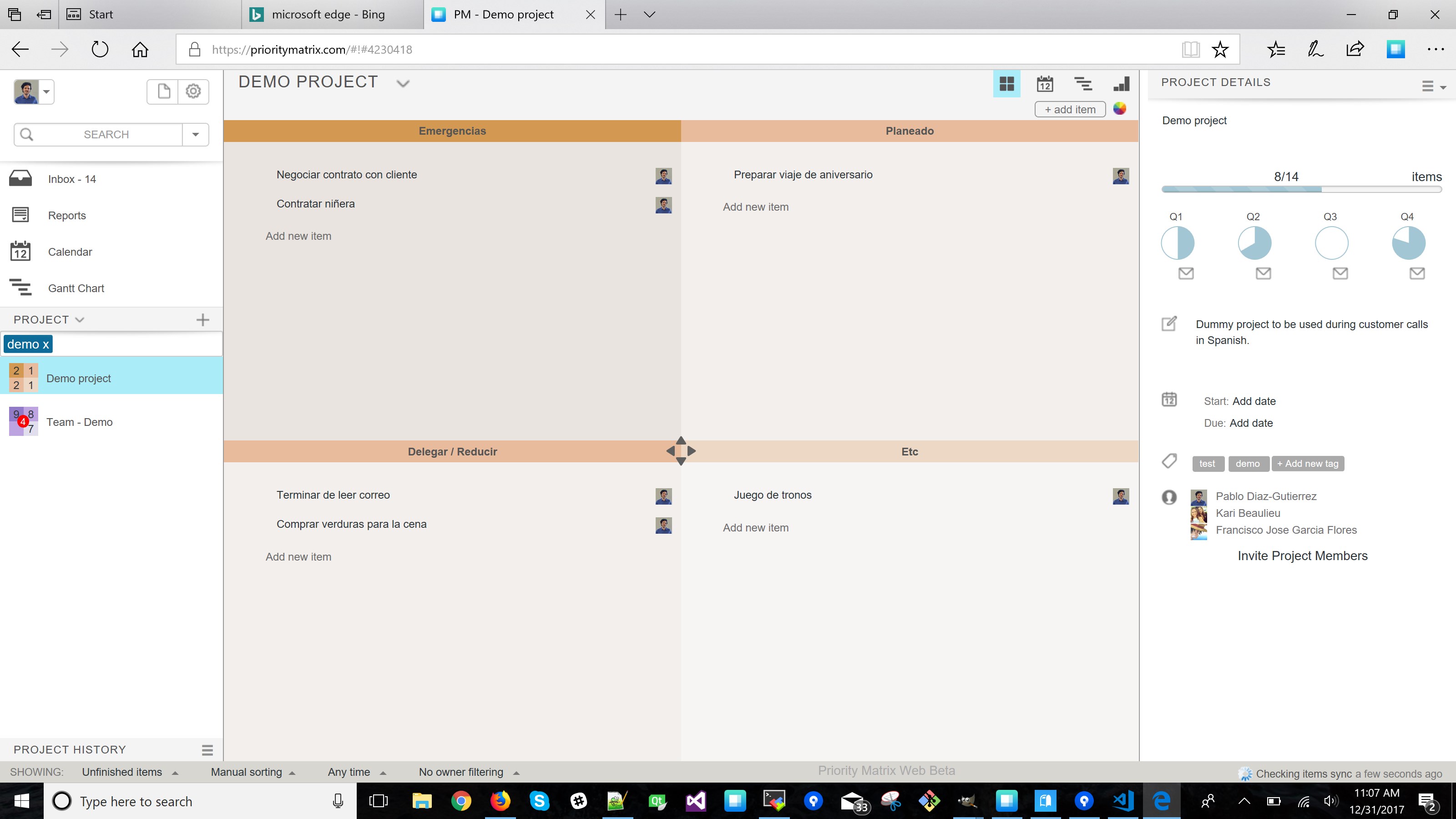 Priority Matrix for Edge