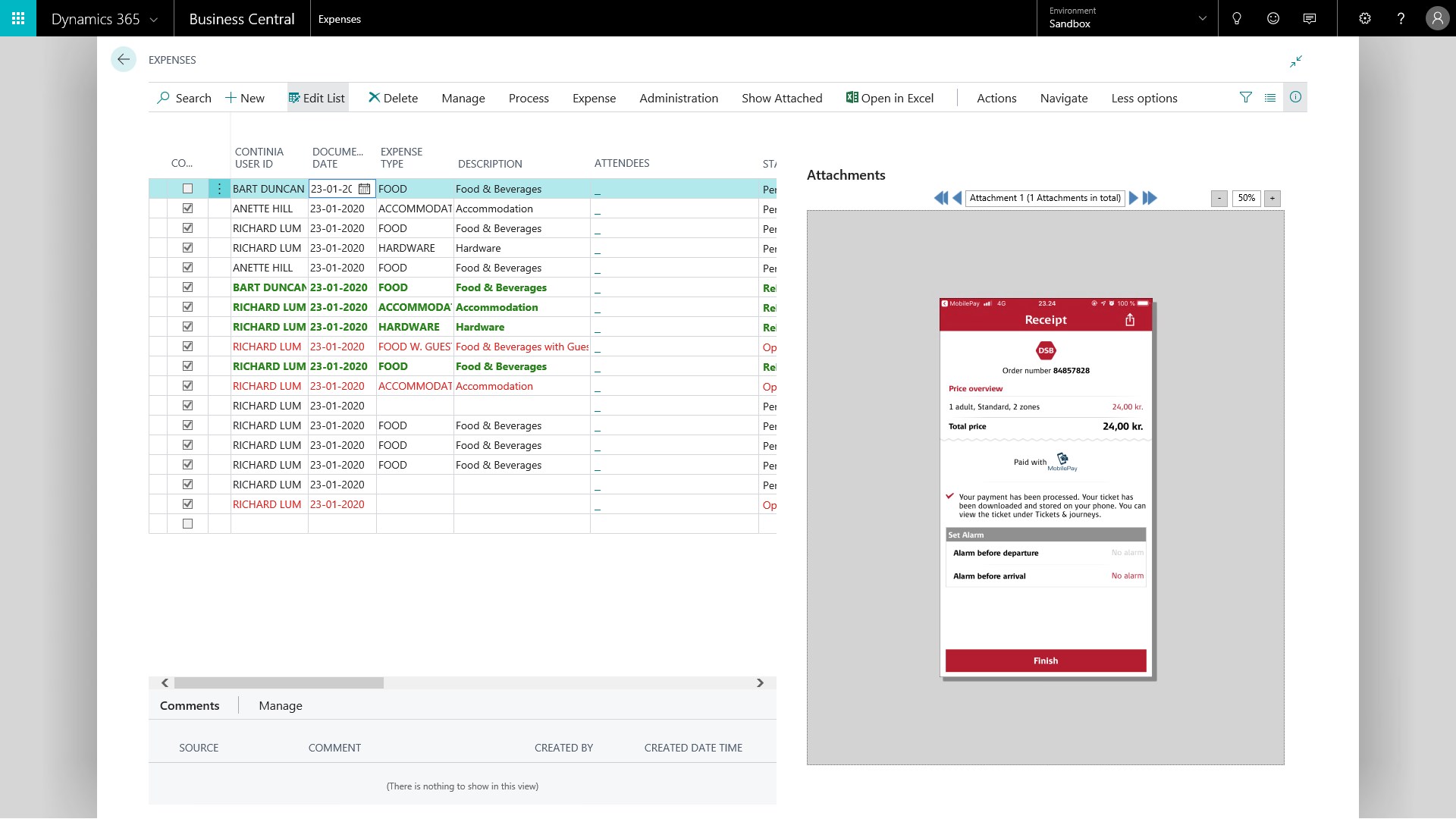 Snapshot 2 of Continia Expense Management