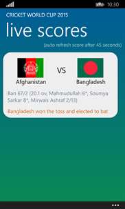 Cricket World Cup 2015 Fixtures screenshot 4