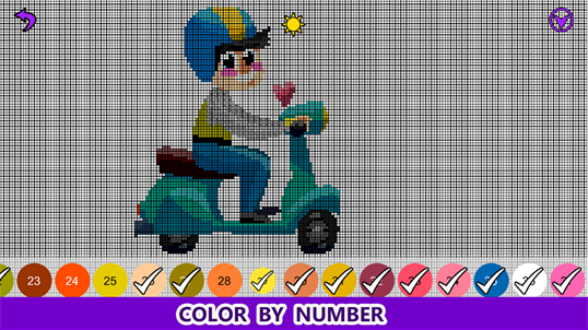 Bikes Color by Number - Pixel Art Coloring Book screenshot 1