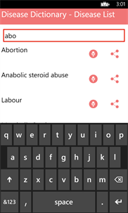 Disease Dictionary - Disease List screenshot 2