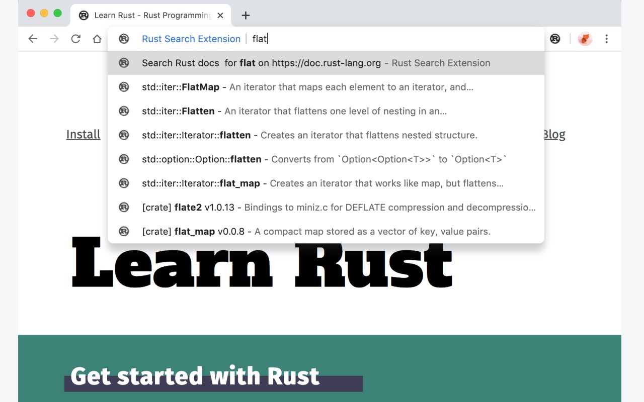 Rust Search Extension