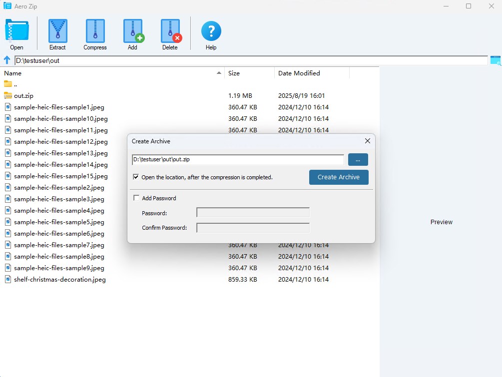 AeroZip - RAR ZIP 7Z screenshot
