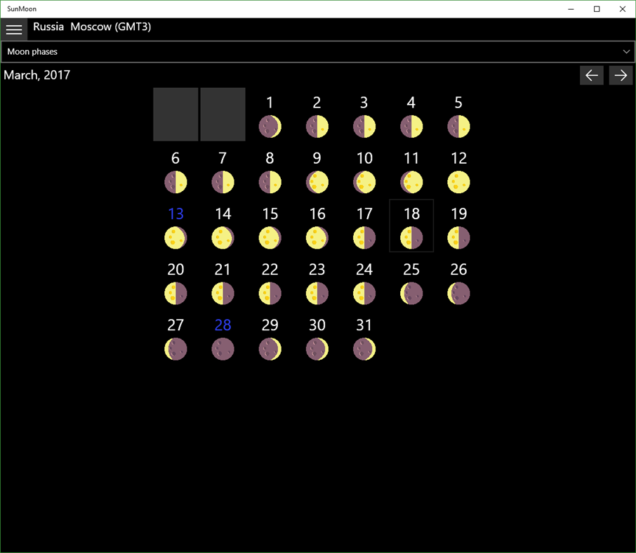 #4. Astro Calendar (Windows) بواسطة: Jarek Izotov
