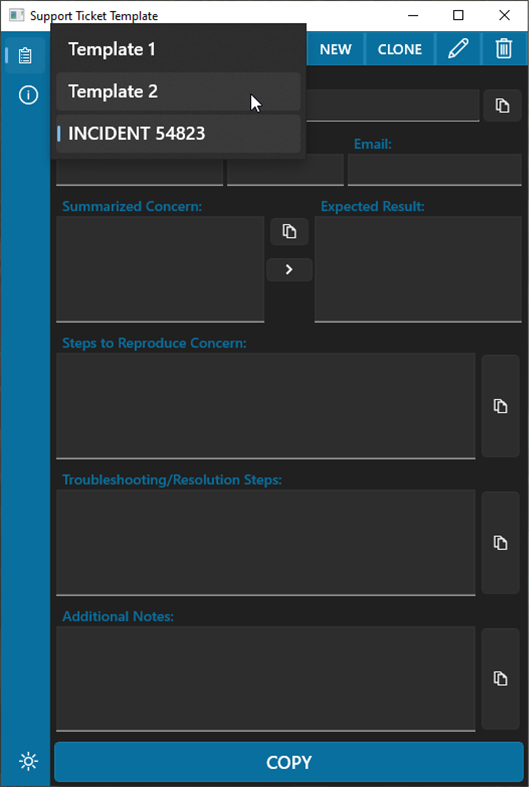 #3. Support Ticket Template (Windows) Podle: Banana Boat Software