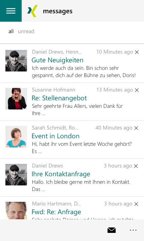 Screenshot: Messages