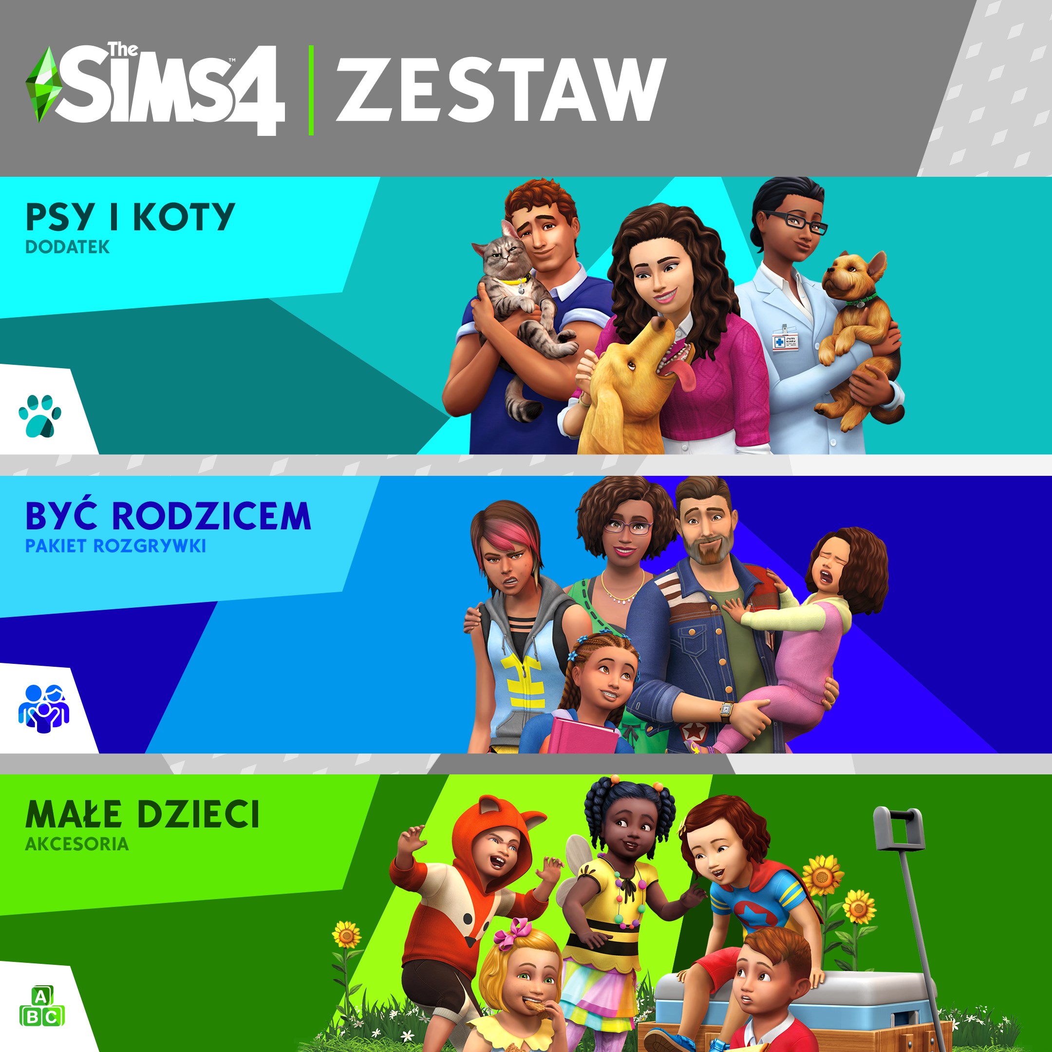 The Sims™ 4 Zestaw – Psy i koty, Być rodzicem, Małe dziec...