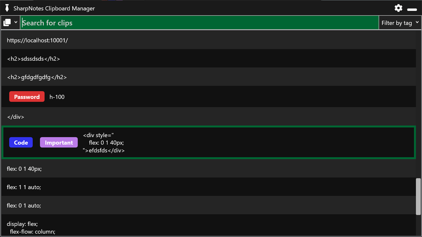 #1. SharpNotes Clipboard Manager (Windows) Podle: Luigi Borile