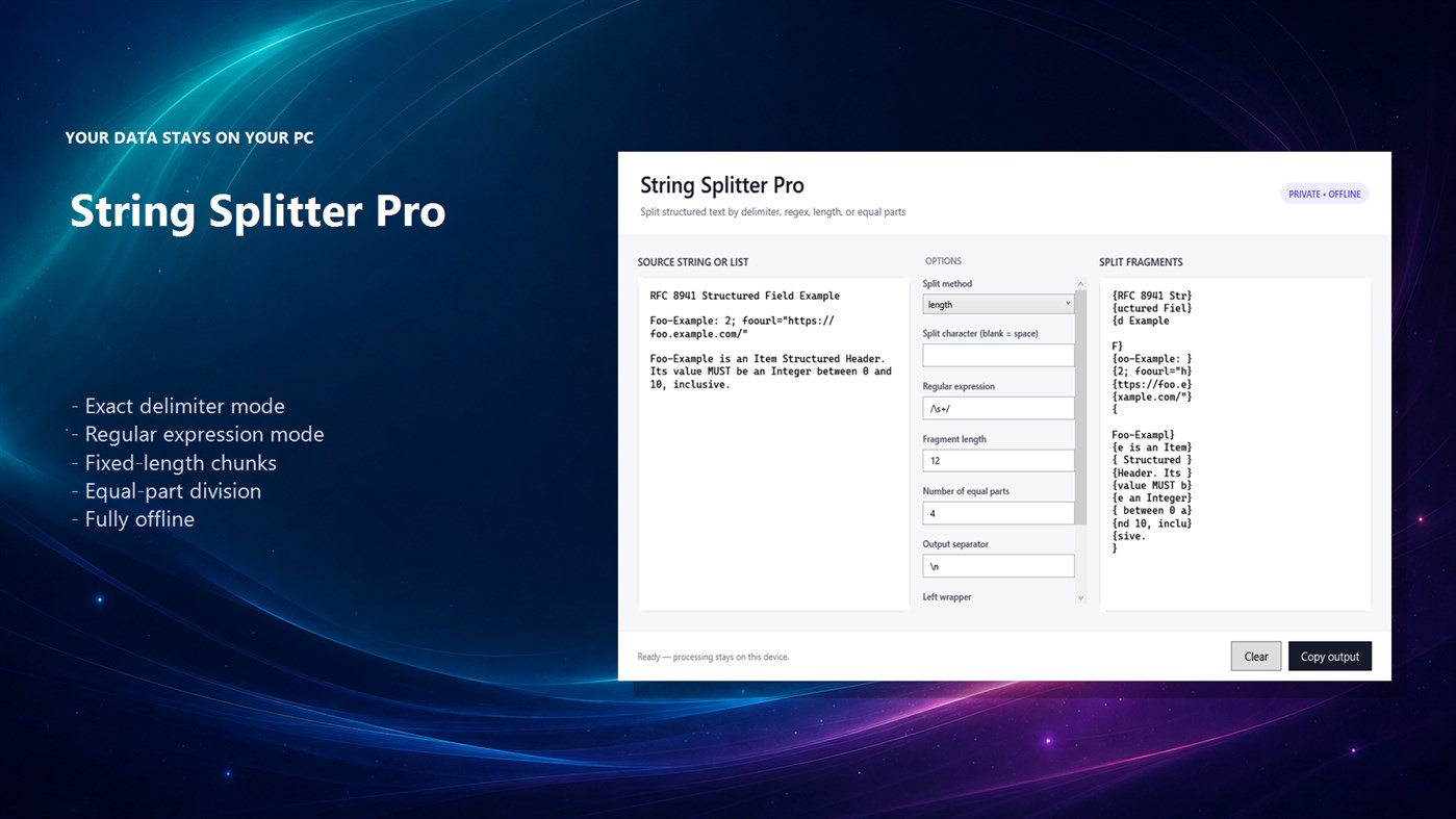 #6. String Splitter Pro (Windows) di: Luzala Studio