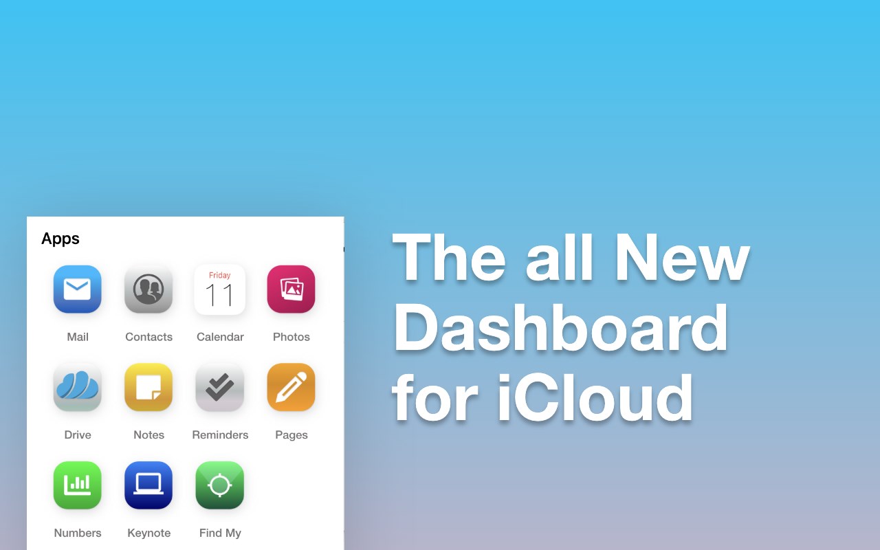 Dashboard for iCloud