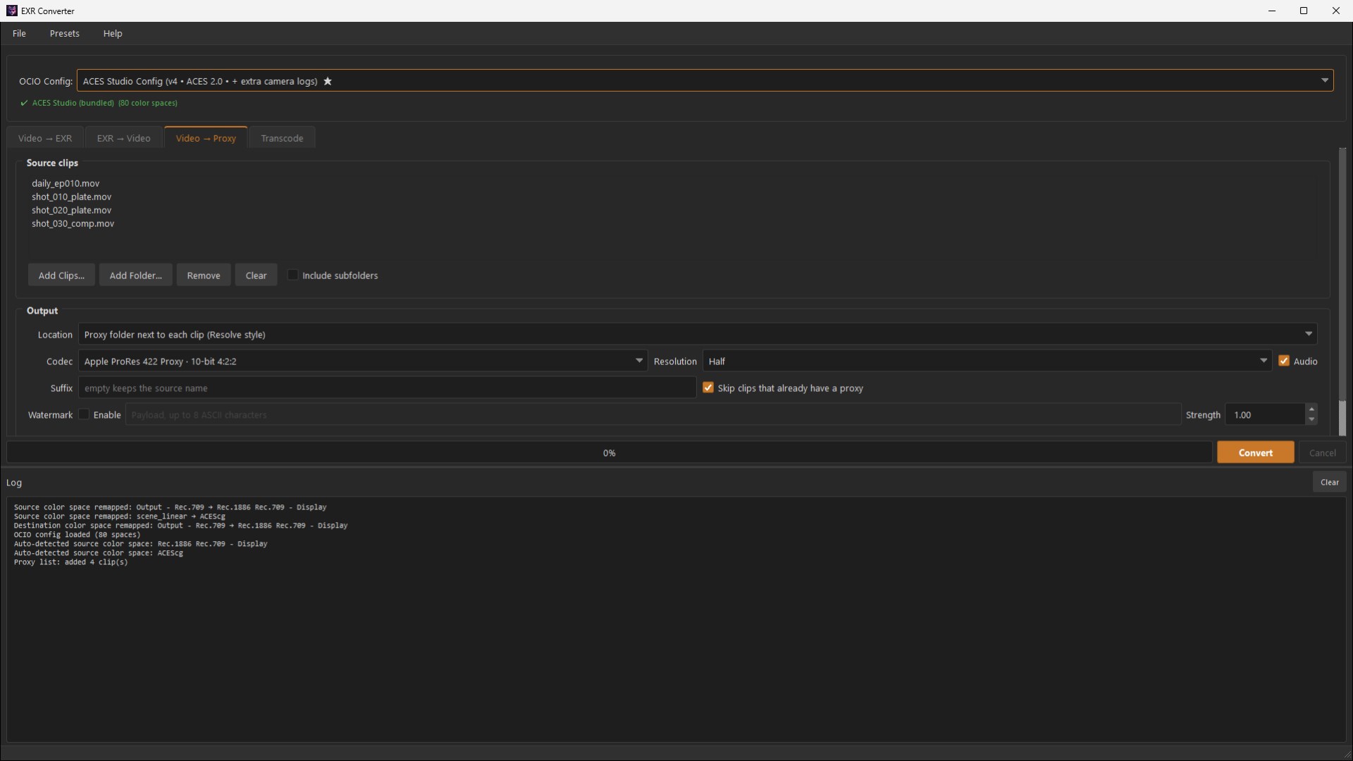 EXR Converter screenshot