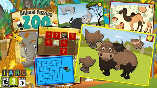 Kids Zoo Animal Jigsaw Puzzle Shapes - educational young childrens game teaches matching skills suitable for toddler and pre school boys and girls 2 + screenshot 1