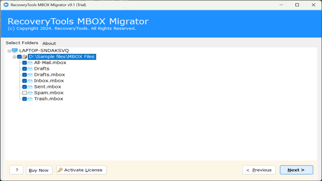 Snapshot 4 of RecoveryTools MBOX to Google Workspace Import Tool