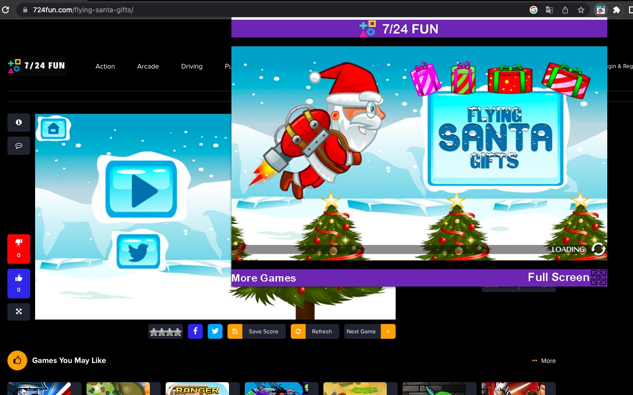 Flying Santa Gifts Game