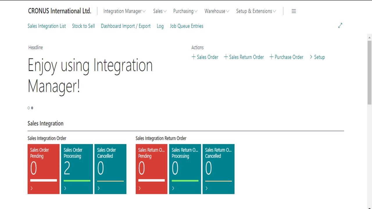 Snapshot 1 of Integration Manager