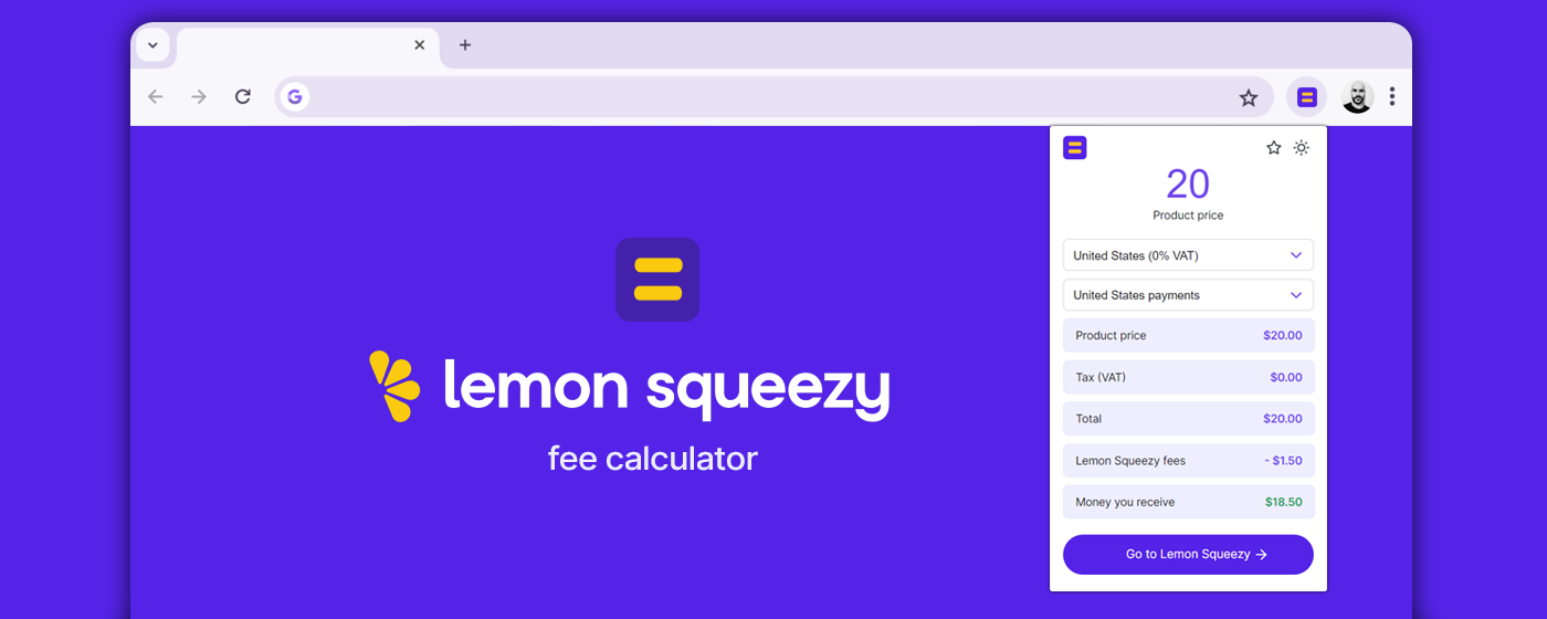 Lemon Squeezy Fee Calculator marquee promo image