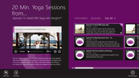 20 Min. Yoga Sessions from YogaDownload.com Screenshots 1