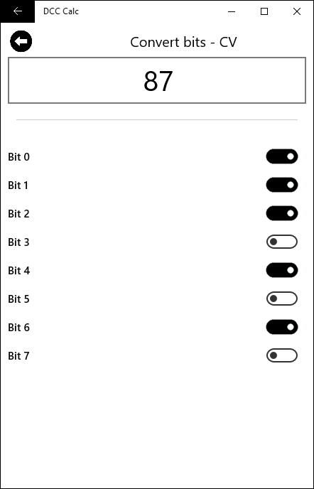 DCC Calc screenshot