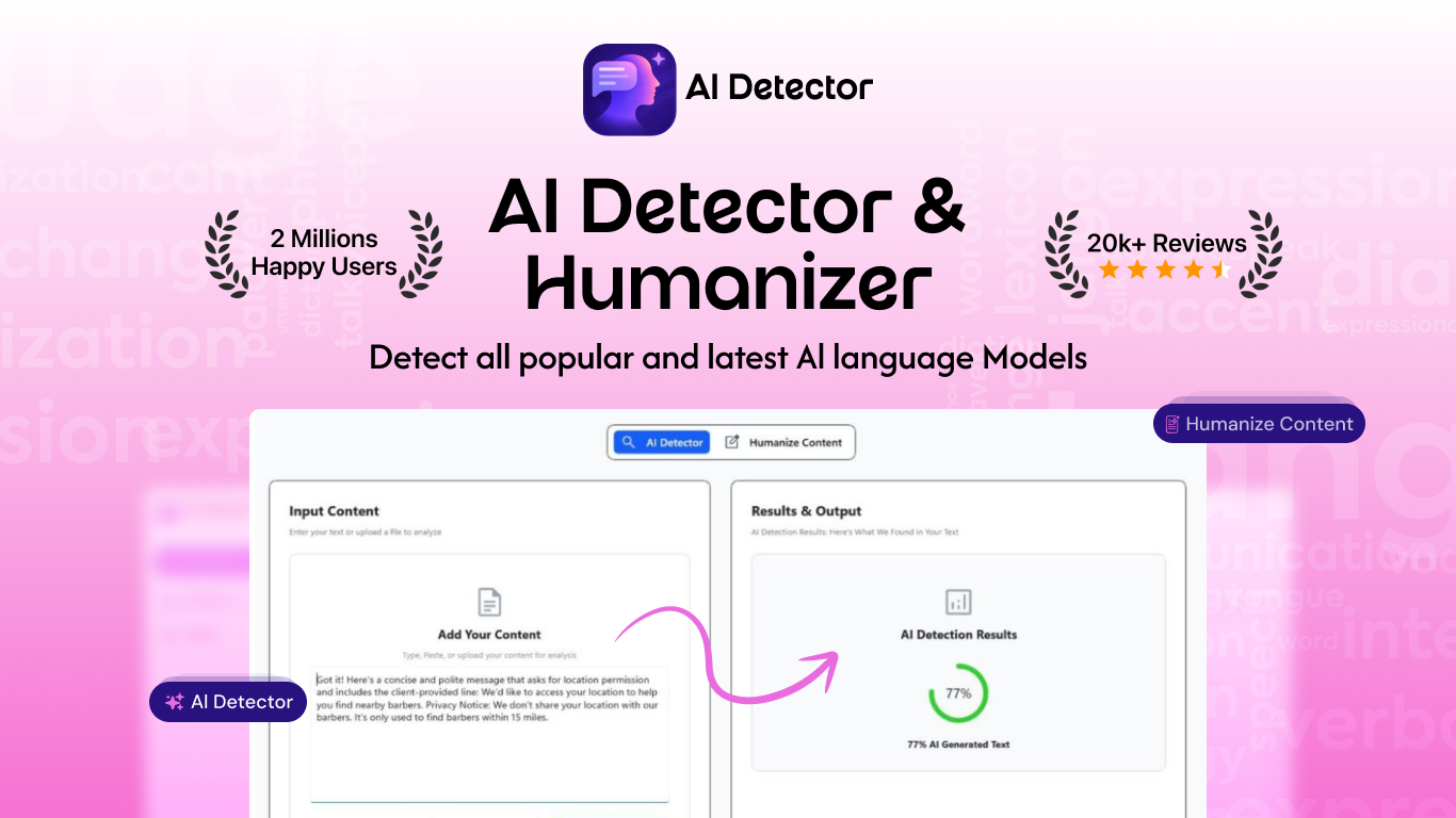 AI Detector: AI Humanizer & Plagiarism Checker Tool screenshot