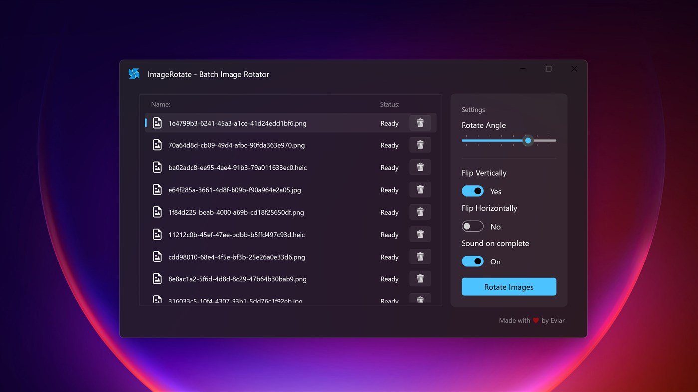 #1. ImageRotate - Batch Image Rotator (Windows) 由: Evlar