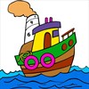 Ships Color By Number - Aquatic Vehicles Coloring Book