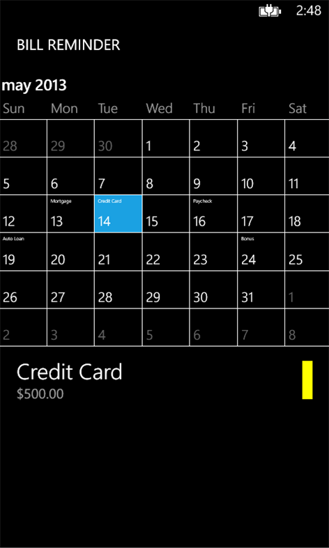 Bill Reminder Screenshots 1