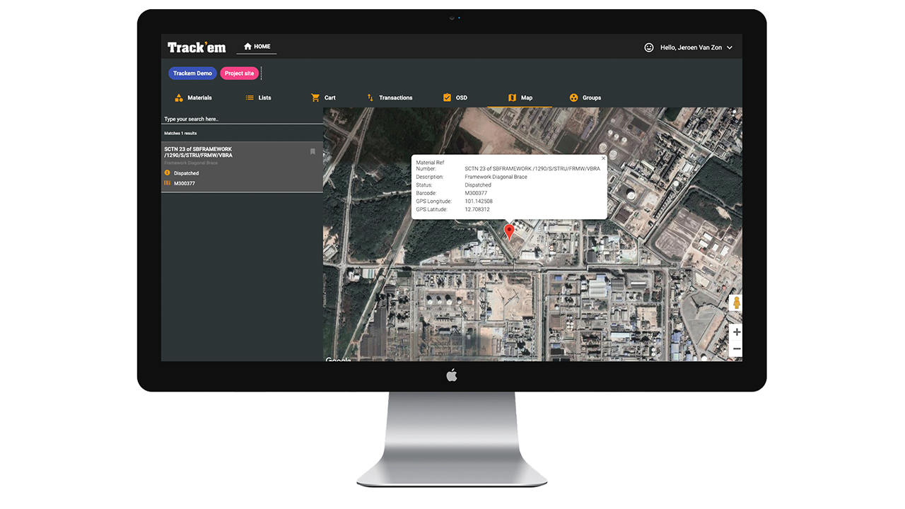 Snapshot 4 of Track’em – Materials Tracking Platform