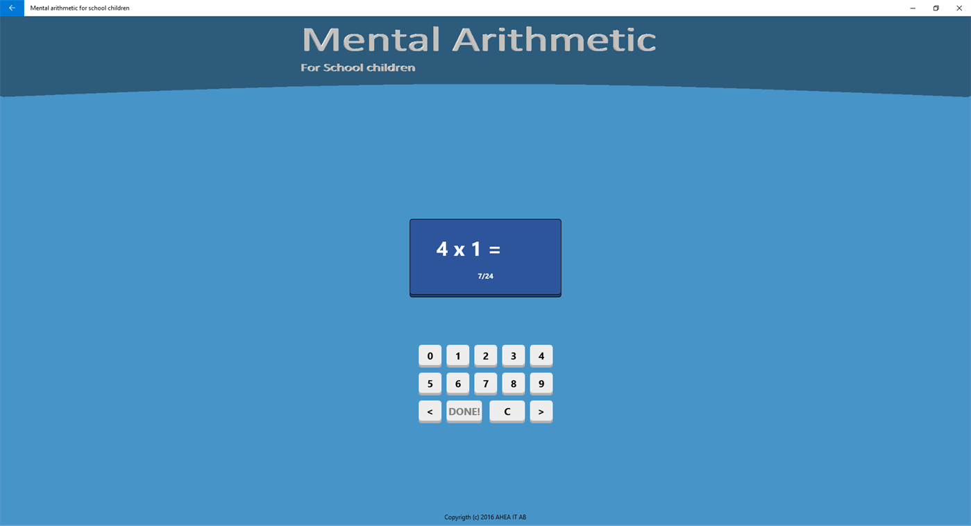 #5. Mental arithmetic for school children - free (Windows) Podle: AHEA IT